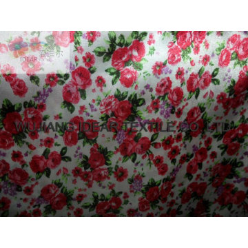 Цветочные печати атласная ткань для моды платье Настройка